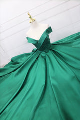 Green Satin Long A-Line Corset Prom Dress, V-Neck Off the Shoulder Evening Dress outfit, Homecoming Dress Shorts