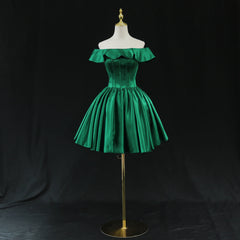 Green Satin Short Corset Homecoming Dress Corset Prom Dress, Green Party Dress Corset Formal Dresses outfit, Prom Dress Beautiful