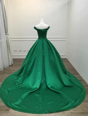 Green Satin Sweetheart Corset Ball Gown Party Dress, Green Off Shoulder Evening Dress Corset Prom Dress outfits, Bridesmaids Dresses Red