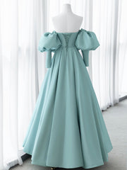 Green Sweetheart Neck Satin Long Corset Prom Dress, Green Corset Formal Evening Dresses outfit, Prom Dress Uk