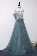 Green sweetheart tulle lace long Corset Prom dress green Corset Formal dress outfit, Prom Dresses A Line