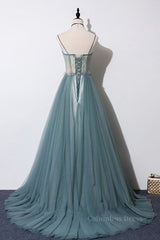 Green sweetheart tulle lace long Corset Prom dress green Corset Formal dress outfit, Prom Dresses 2021
