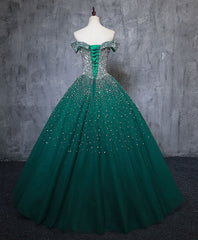 Green Tulle Sequin Long Corset Prom Gown, Green Sequin Sweet 16 Dress outfit, Prom Dress Styles