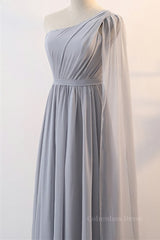 Grey Chiffon Long Mismatched Corset Bridesmaid Dresses outfit, Prom Dressed Long