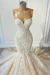 Ivory Sweetheart Strapless Long Mermaid Corset Wedding Dress outfit, Wedding Dress Fitting