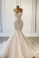 Ivory Sweetheart Strapless Long Mermaid Corset Wedding Dress outfit, Wedding Dress Fittings