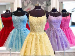 Lace Applique A-line Corset Homecoming Dress Short Corset Prom Dress,Semi Corset Formal Dresses outfit, Prom Dresses Beautiful