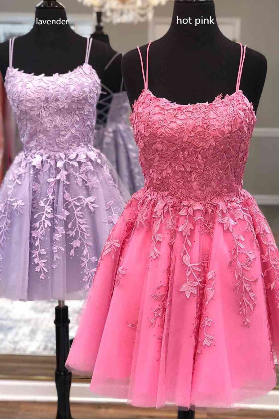 Lace Applique A-line Corset Homecoming Dress Short Corset Prom Dress,Semi Corset Formal Dresses outfit, Prom Dress 2034