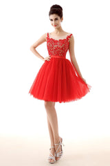 Lace Cute Red Short Corset Homecoming Dresses outfit, Party Dresses Miami