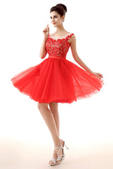 Lace Cute Red Short Corset Homecoming Dresses outfit, Party Dress For Christmas Party