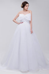 Lace Sheer Waist Long Pleated A-line Train Corset Wedding Dresses with Half Sleeves Gowns, Wedding Dress V Neck