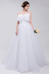 Lace Sheer Waist Long Pleated A-line Train Corset Wedding Dresses with Half Sleeves Gowns, Wedding Dresses V Neck