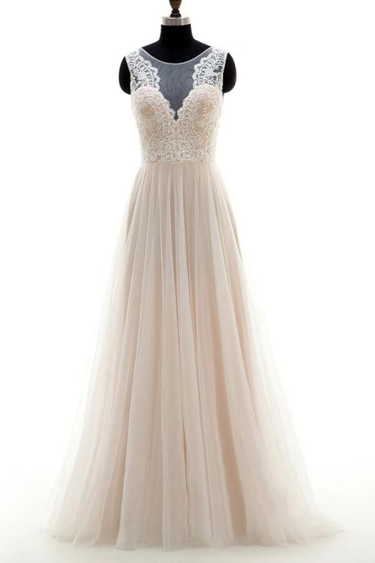 Lace Tulle A-line Floor Length Corset Wedding Dress outfit, Wedding Dress Shops Near Me