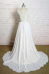 Latest Long A-line V-neck Lace Chiffon Corset Wedding Dress outfit, Wedding Dresses Under 505