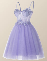 Lavender Corset A-line Short Corset Homecoming Dress outfit, Prom Dresses Inspiration
