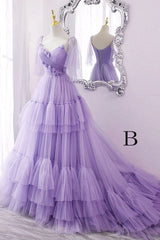A Line V Neck New Style Tiered Long Tulle Corset Prom Dress, Evening Gown with Flower outfit, Party Dress For Baby