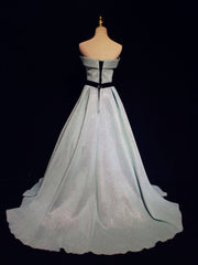 Light Blue A line Long Corset Prom Dress, Blue Corset Formal Evening Dresses outfit, Pretty Prom Dress