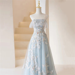 Light Blue Corset Prom Dresses Fairy,Long Blue Tulle Floral Appliques Corset Formal Dresses outfit, Red Formal Dress