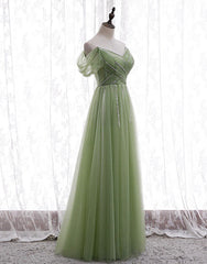 Light Green Beaded Sweetheart Long Party Dress, Green Corset Formal Dress Corset Prom Dress outfits, Party Dress Brands
