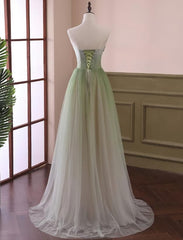 Light Green Gradient Tulle Long Corset Formal Dress, Green Beaded Sweetheart Corset Prom Dresses outfit, Formal Dresses Midi