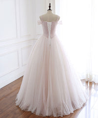 Light Pink Tulle Long Corset Prom Dress Pink Tulle Corset Formal Graduation Dresses outfit, Prom Dress2034