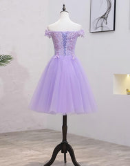 Light Purple Lace And Tulle Off The Shoulder Corset Homecoming Dress, Short Party Dress Outfits, Party Dress Australia