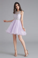 A-Line Tulle Sleeveless Beading Corset Homecoming Dresses outfit, Prom Dresses Under 227
