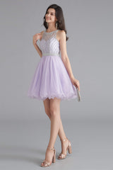 A-Line Tulle Sleeveless Beading Corset Homecoming Dresses outfit, Prom Dress Sale