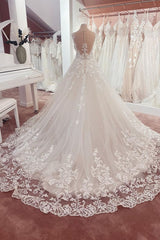 Long A-Line Appliques Lace Sweetheart Tulle Corset Wedding Dress outfit, Wedding Dressed With Sleeves