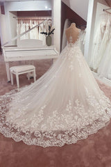 Long A-Line Appliques Lace Sweetheart Tulle Corset Wedding Dress outfit, Wedding Dresses For Spring