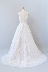 Long A-line Sweetheart Appliques Lace Tulle Corset Wedding Dress outfit, Wedding Dress With Corset