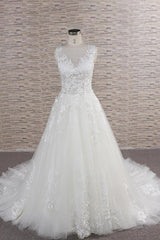 Long A-line Sweetheart Applqiues Lace Tulle Corset Wedding Dress outfit, Wedding Dress For Large Bust