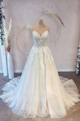 Long A-line Sweetheart Tulle Corset Wedding Dress with Lace Outfits, Wedding Dresses With Color