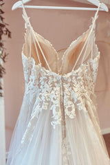 Long A-Line Tulle Sweetheart Appliques Lace Corset Wedding Dress outfit, Wedding Dresses Simple Lace