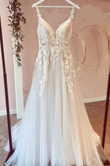 Long A-Line Tulle Sweetheart Appliques Lace Corset Wedding Dress outfit, Wedding Dress Backless