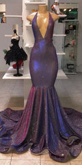 Long Mermaid Halter Sequins Corset Formal Corset Prom Dresses outfit, Party Dresses Long Sleeve