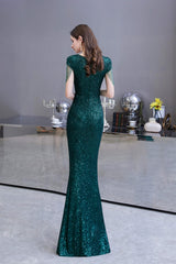 Long Sleeve V Neck Lace Corset Prom Dresses Thin Cap Sleeve Gowns, Bridesmaid Dress Trends