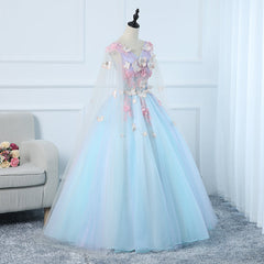 Lovely Light Blue Tulle PLong Corset Formal Gown Party Dress, Blue Sweet 16 Dresses outfit, Homecoming Dress Pretty