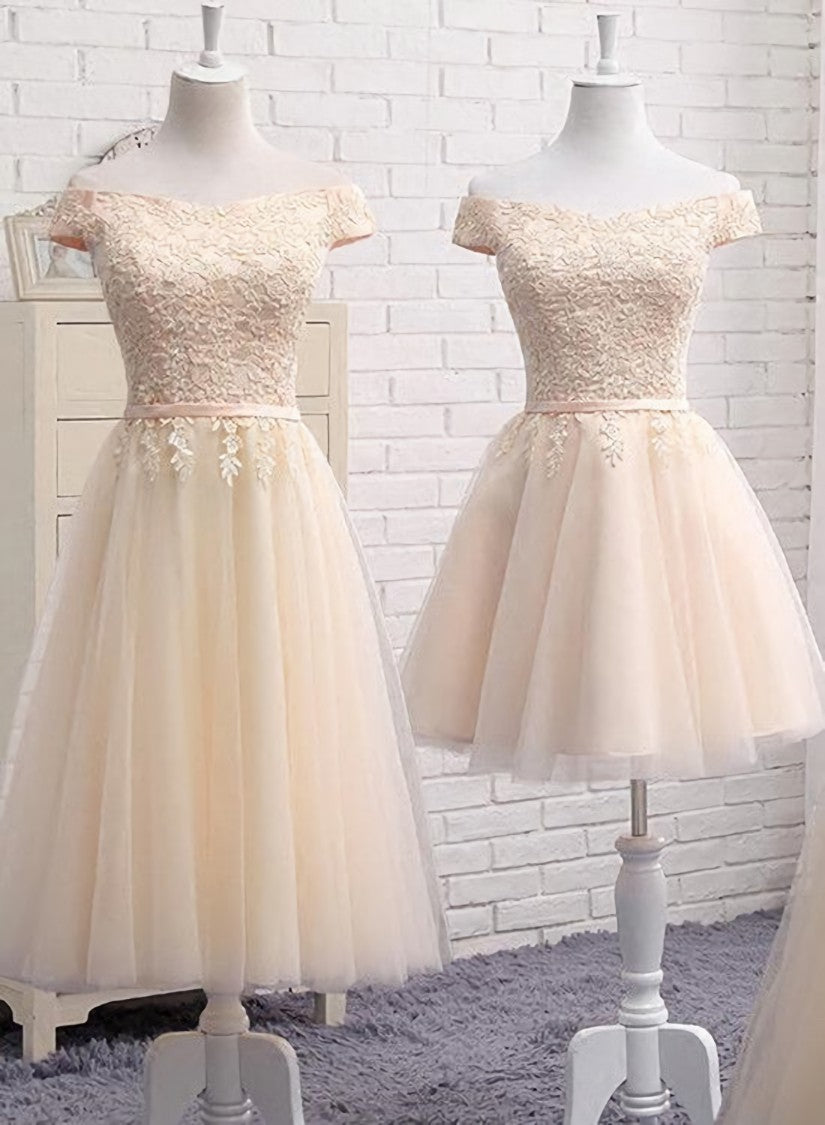 Lovely Tulle Cap Sleeves Party Dresses, Corset Bridesmaid Dress for Sale outfits, Long Dress Design