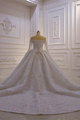 Luxurious Corset Ball Gown Long Sleevess 3D Lace Sweetheart Long Corset Wedding Dresses outfit, Wedding Dress Pricing