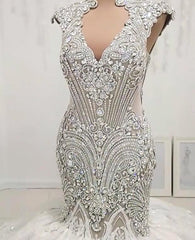 Luxurious Sleeveless Appliques Rhinestones Mermaid Corset Wedding Bridal Gowns outfit, Wedding Dress 2025