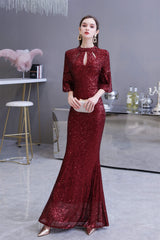 Mermaid Designed Neckline Sequined Floor Length Sequins Corset Prom Dresses outfit, Bridesmaid Dress Idea