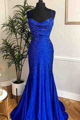 Mermaid Long Red Corset Prom Dress with Rhinestones,Royal Blue Bodycon Dresses outfit, Bridesmaids Dresses With Lace
