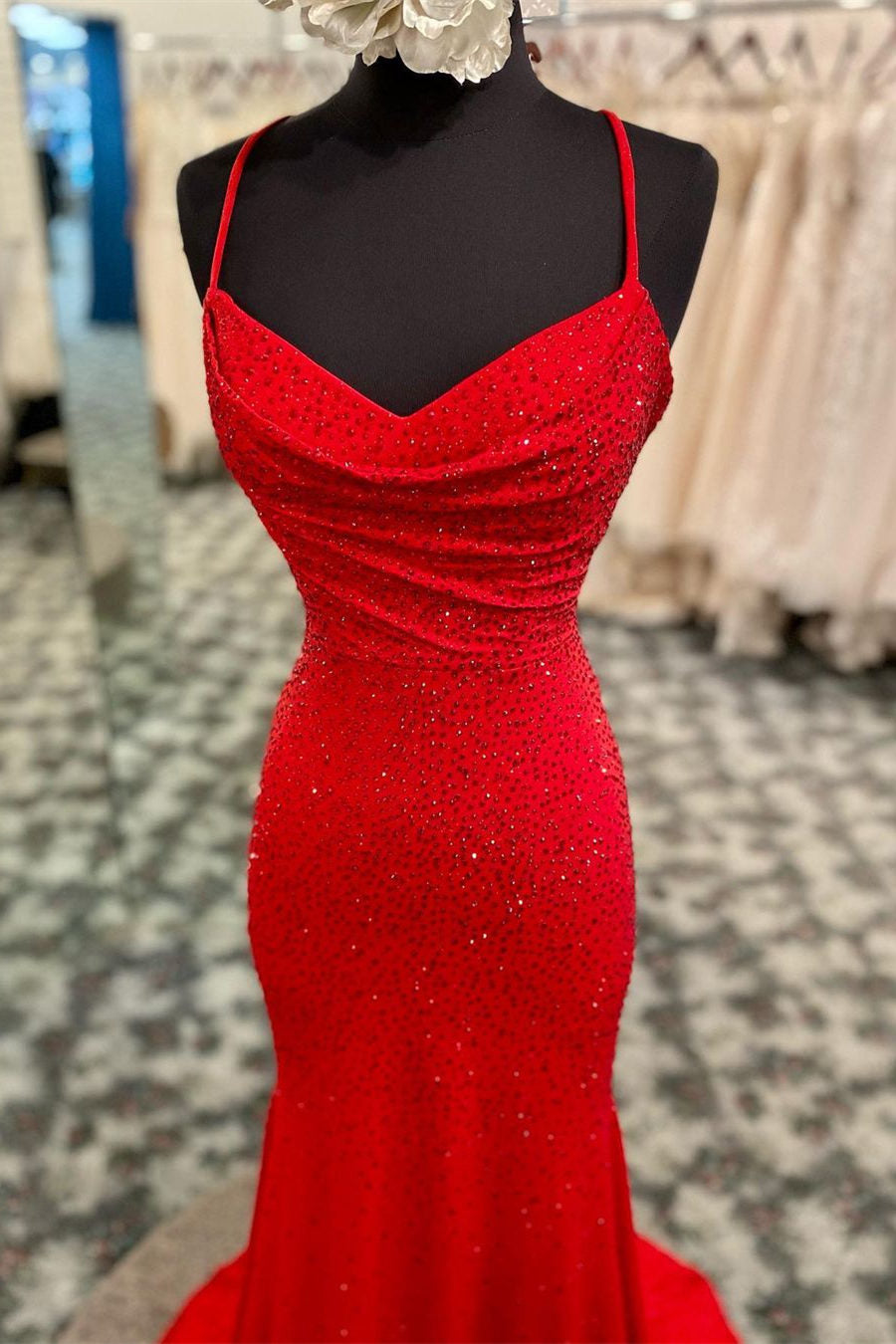Mermaid Long Red Corset Prom Dress with Rhinestones,Royal Blue Bodycon Dresses outfit, Bridesmaid Dresses Mismatched Fall