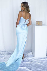 Mermaid Corset Prom Dress with Slit Gowns, Mermaid Prom Dress with Slit
