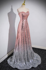 Mermaid Sequins Long Corset Prom Dress, Sparkling Sweetheart Neckline Ombre Evening Dress outfit, Prom Dresses Ballgown