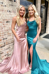 Mermaid Spaghetti Straps Turquoise Long Corset Prom Dress outfits, Mermaid Spaghetti Straps Turquoise Long Prom Dress