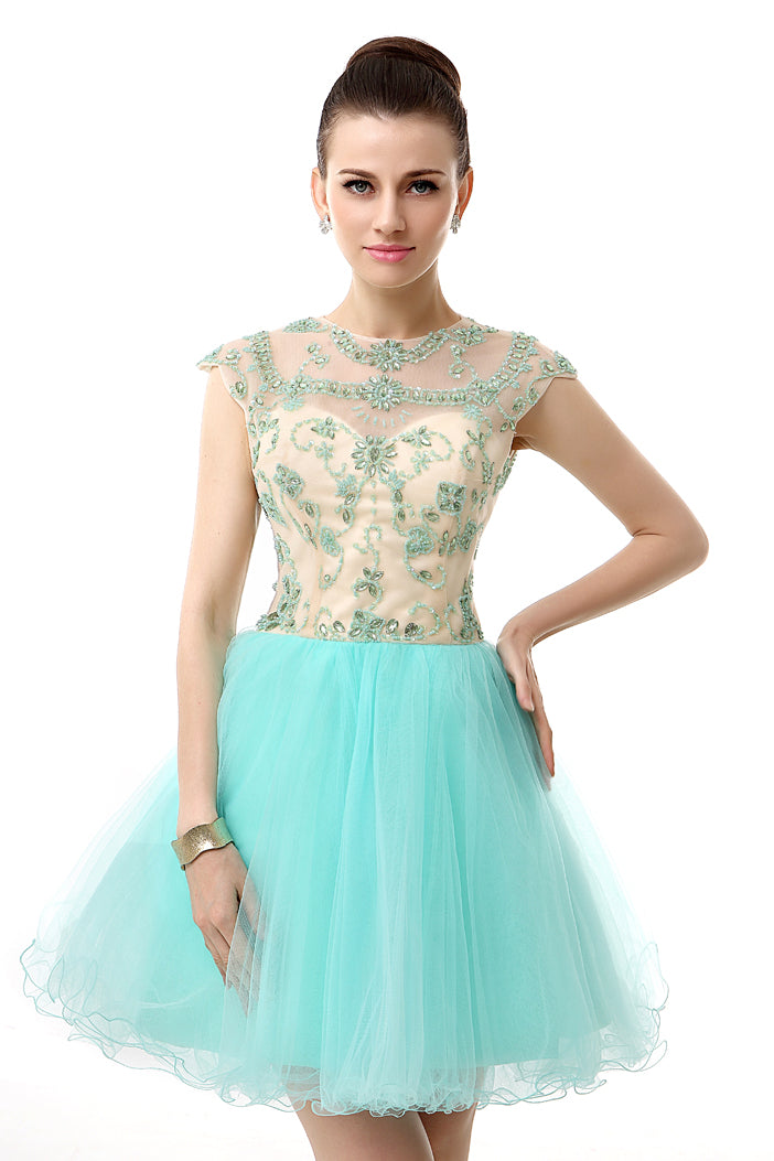 Mint Green Beaded Short Corset Homecoming Dresses outfit, Party Dress Express Photos