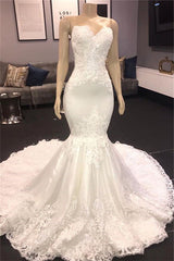 Modern Strapless Lace Appliques Mermaid Corset Wedding Bridal Gowns New Arrival outfit, Wedding Dress Gowns