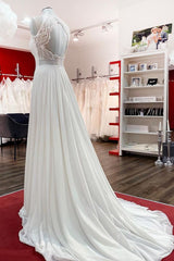 Modest Long A-line Chiffon Jewel Appliques Open Back Corset Wedding Dress outfit, Wedding Dress Lace Sleeves